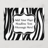 Funky Black/White Zebra Monogram Flyer (Vorne)