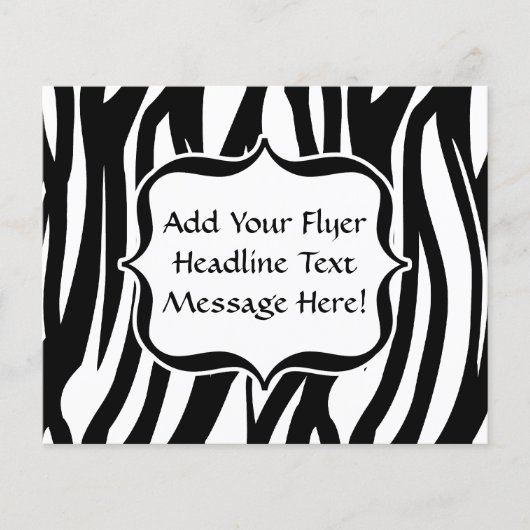 Funky Black/White Zebra Monogram Flyer (Vorne)