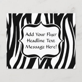 Funky Black/White Zebra Monogram Flyer