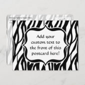 Funky Black/White Zebra Monogram Postkarte (Vorne/Hinten)
