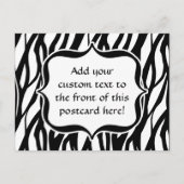 Funky Black/White Zebra Monogram Postkarte (Vorderseite)