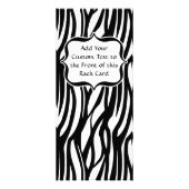 Funky Black/White Zebra Monogramm Werbekarte (Vorne)