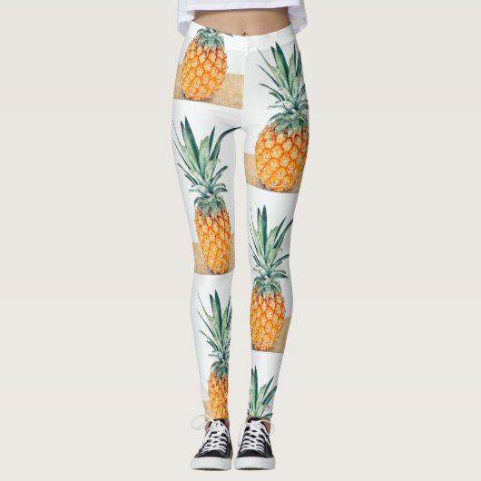 Funky Blassgelbe Ananas-Leggings Leggings (Vorderseite)