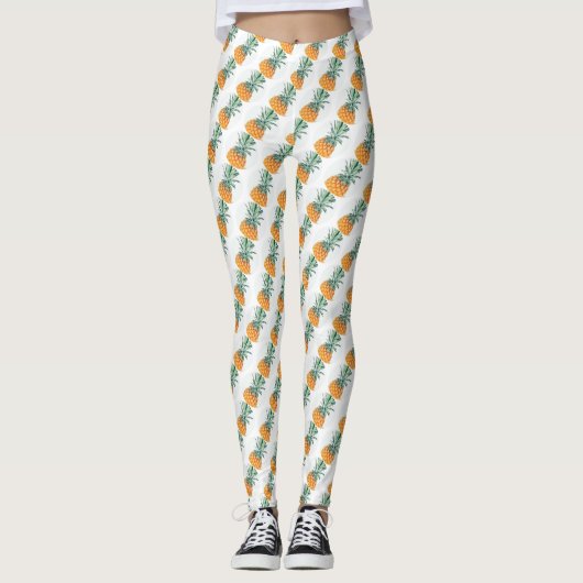 Funky Blassgelbe Ananas-Leggings Leggings (Vorderseite)