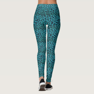 Funky blaue Leopard-Druck-Leggings Leggings