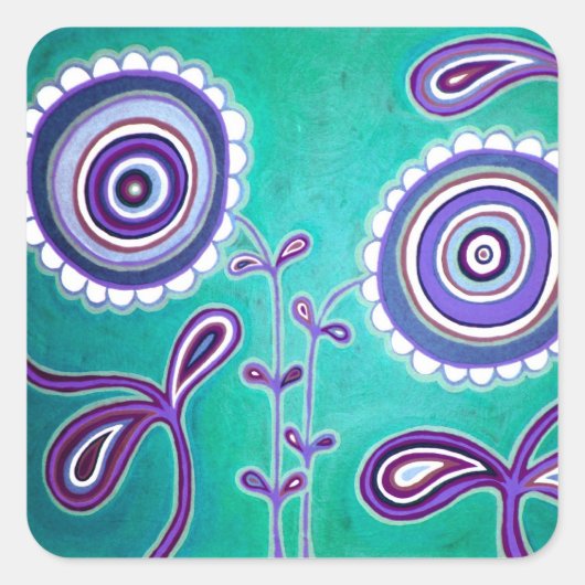 Funky Bliss Quadratischer Aufkleber (Vorderseite)