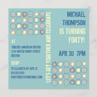 Funky Block-erwachsene Geburtstags-Party Einladung