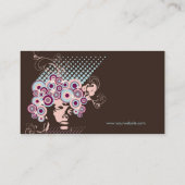 Funky Bloom Haar Floral Mod Retro Abstrakt Visitenkarte (Rückseite)