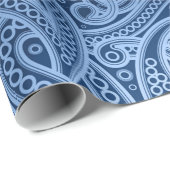 Funky Blue Abstrakt Paisley Musterpapier Geschenkpapier (Rolleneckpunkt)