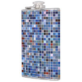 Funky Blue 'Bathroom Tiles' Flachmann (Links)