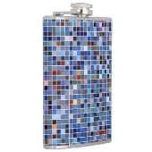 Funky Blue 'Bathroom Tiles' Flachmann (Rechts)