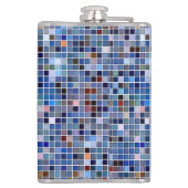 Funky Blue 'Bathroom Tiles' Flachmann (Rückseite)