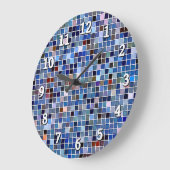 Funky Blue 'Bathroom Tiles' Große Wanduhr (Winkel)