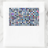 Funky Blue "Bathroom Tiles" Muster Rechteckiger Aufkleber (Tasche)