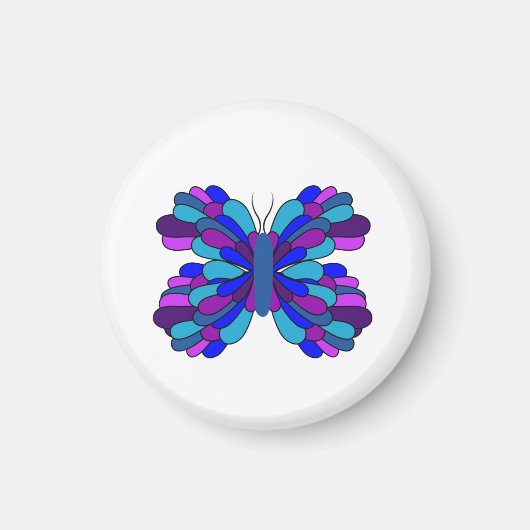Funky Blue Butterfly Magnet (Vorne)