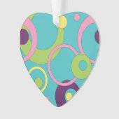 Funky Blue Circles Acrylschmuck Ornament (Vorderseite)