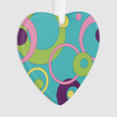 Funky Blue Circles Acrylschmuck Ornament (Vorderseite)