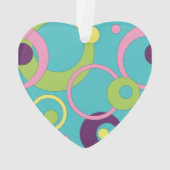 Funky Blue Circles Acrylschmuck Ornament (Rückseite)