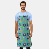 Funky Blue Circles - All-over-Print-Schürze Schürze (Getragen)