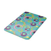 Funky Blue Circles Bath Mat Badematte (Schrägansicht)