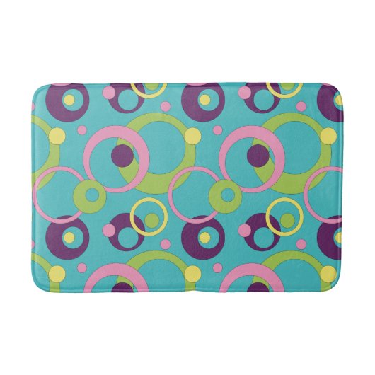 Funky Blue Circles Bath Mat Badematte (Vorderseite)