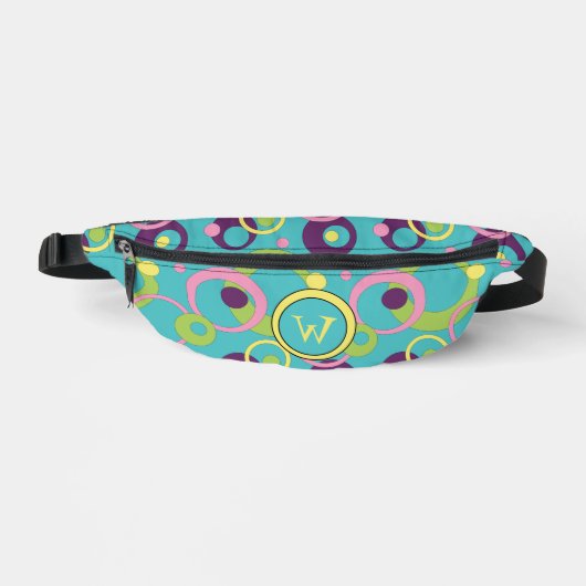 Funky Blue Circles Bauchtasche (Vorderseite)