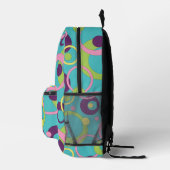 Funky Blue Circles Bedruckter Rucksack (Rechts)