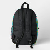 Funky Blue Circles Bedruckter Rucksack (Rückseite)