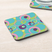 Funky Blue Circles Cork Untersetzer (Linke Seite)