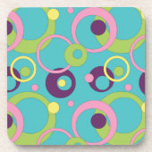 Funky Blue Circles Cork Untersetzer (Vorderseite)