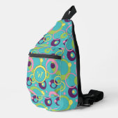 Funky Blue Circles Crossbody Bag (Rechte Ecke)