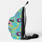 Funky Blue Circles Crossbody Bag (Rechts)