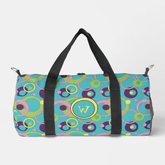 Funky Blue Circles Duffle Bag (Vorderseite)
