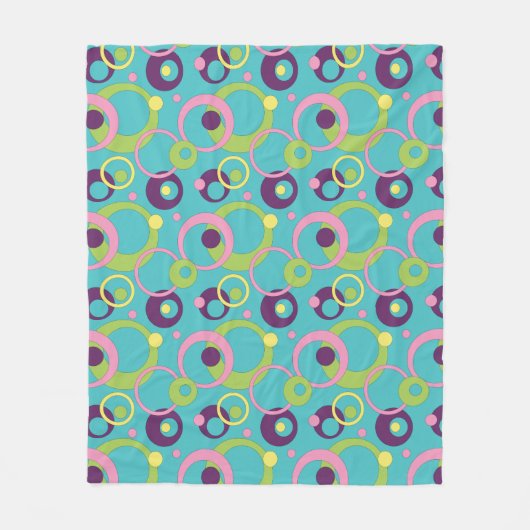 Funky Blue Circles Fleece Blanket (Vorderseite)