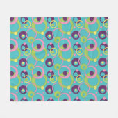 Funky Blue Circles Fleece Blanket (Vorderseite (Horizontal))