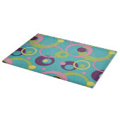 Funky Blue Circles Glas Cutting Board Schneidebrett (Ecke)