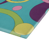 Funky Blue Circles Glas Cutting Board Schneidebrett (Ecke)