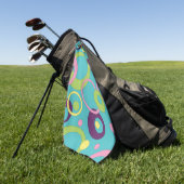 Funky Blue Circles Golfhandtuch (Gras)