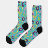Funky Blue Circles Hahnentrittmuster Socken (Linkes Detail)
