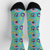 Funky Blue Circles Hahnentrittmuster Socken (Oben)