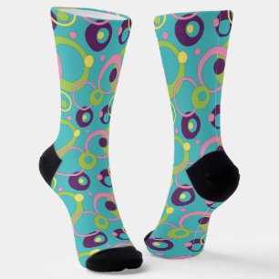 Funky Blue Circles Hahnentrittmuster Socken