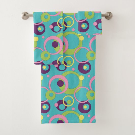 Funky Blue Circles Handtuch-Set Badhandtuch Set (Insitu)