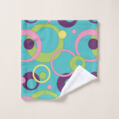 Funky Blue Circles Handtuch-Set Badhandtuch Set (Waschlappen)