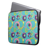 Funky Blue Circles Laptop Sleeve (Vorderseite Links)