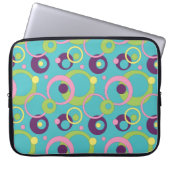 Funky Blue Circles Laptop Sleeve (Vorderseite)