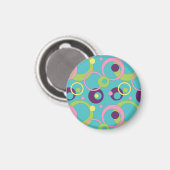 Funky Blue Circles Magnet (Vorderseite/Rückseite)