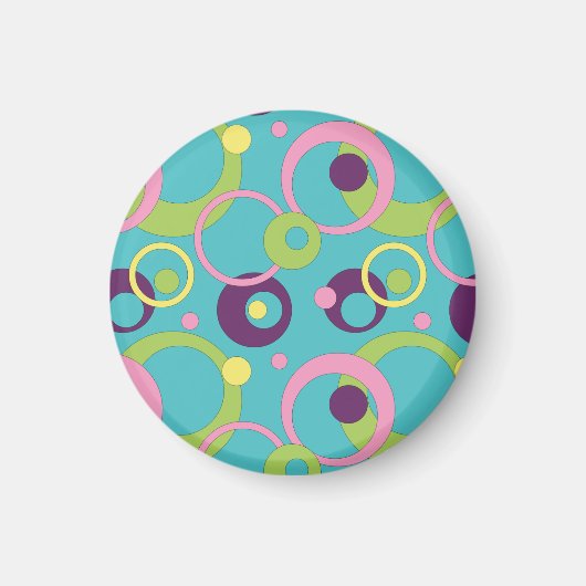 Funky Blue Circles Magnet (Vorne)