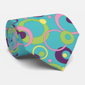 Funky Blue Circles Men Neck Tie Krawatte (Gerollt)