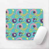 Funky Blue Circles Mousepad (Mit Mouse)