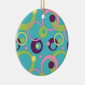 Funky Blue Circles Ornament (Rechts)
